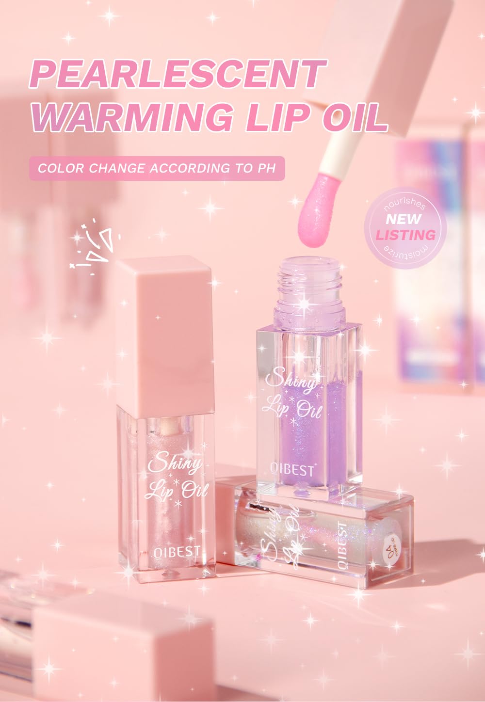 6PCS Color Changing Lip Oil Light Lipgloss Set, Moisturizing Hydrating Lip Glow Oil Lip Gloss Kit High Shine Lip Plumping Glass Finish Lip Gloss Liquid Lipstick for Women (Set D)