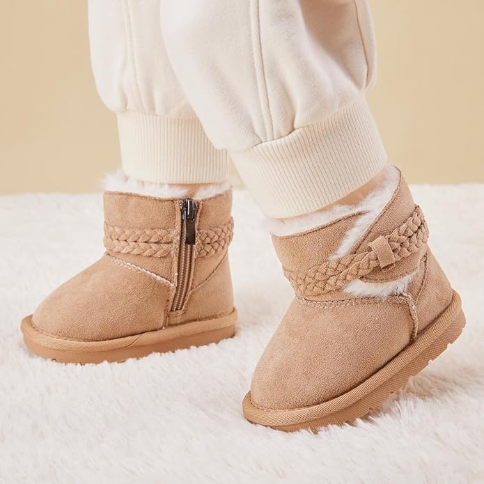 BMCiTYBM Girls Boys Snow Boots Warm Winter Fur Lined Baby Shoes (Infant/Toddler/Little Kid)