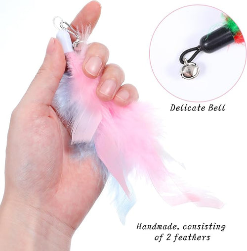12Pcs Cat Feather Toys Refills, Feather Cat Wand Toys Attachment - Image 2