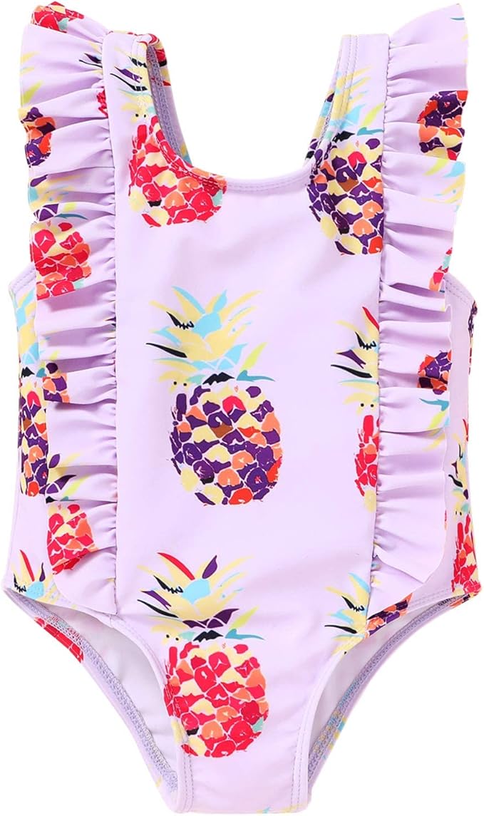 Newborn Baby Girl Ruffle Swimsuit Infant Toddler One Piece Floral Bikini Beach Bathing Swimwear Set
