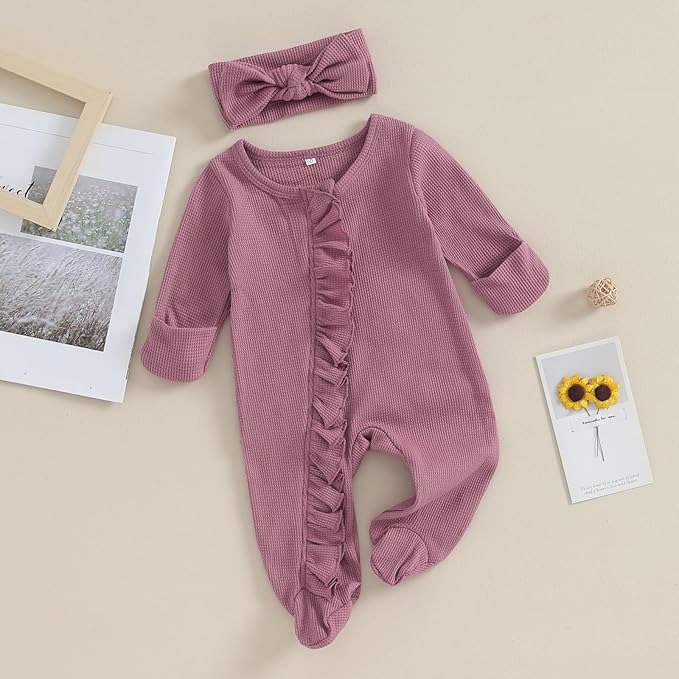 CIYCUIT Baby Girls Cactus Footies Newborn Zip Up Onesie Romper