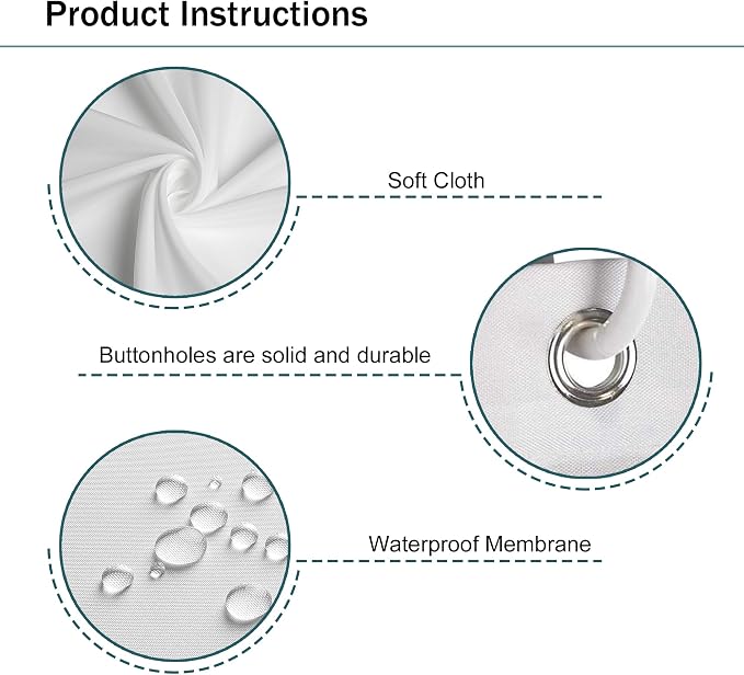 4 PCS Pink Floral Flower Shower Curtain Set 72Wx72H Inch Watercolor Pastel - Image 7