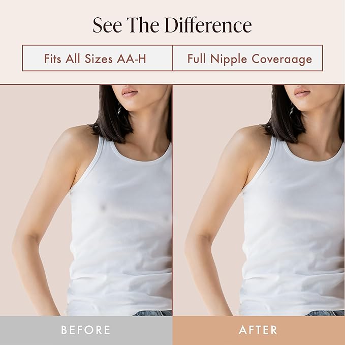 40 Pieces Satin Nipple Pasties - Hypoallergenic, Disposable, Adhesive Breast Pasties - Nude Nipple Covers No-Show