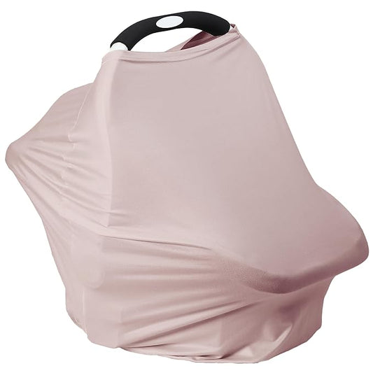 Breathable Car Seat Cover for Babies – Multi-Purpose Soft Rayon Nursing Cover for Breastfeeding, High Stretchy Infant Carseat Canopy, Stroller Cover (Smooth Rayon, Warm Natural)