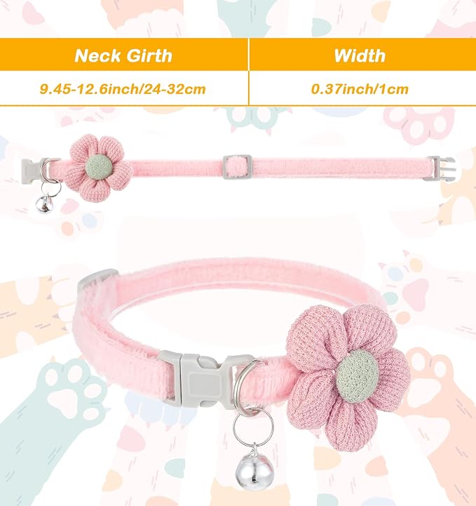 2Pcs Girl Cat Collars, Adjustable Design - Image 2