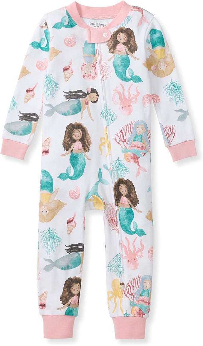 Burt's Bees Baby baby-girls Sleepers, 100% Organic Cotton, One-piece Zip Up Footless Jumpsuit, Snug Fit Pajamas
