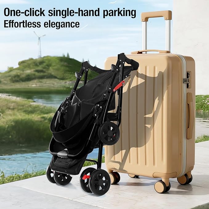 Lightweight Travel Stroller at Only 4.6 kg, Folding Compact Pushchair with Multi-Position Recline, Babies and Toddlers Pram from Birth, Baby Buggy with Cup Holder, Canopy (A8 Pink)
