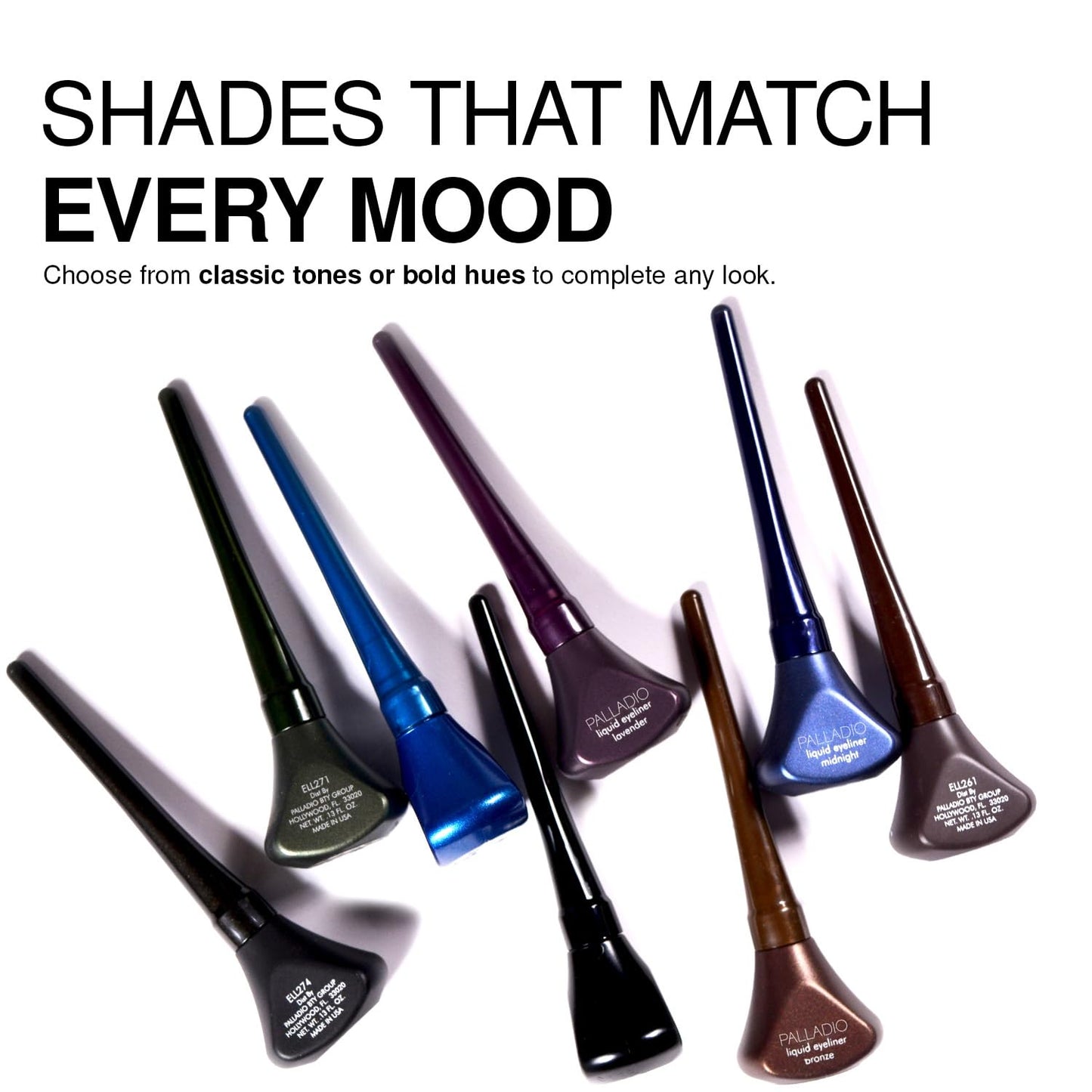 Palladio Liquid Eyeliner, Bronze, Highly Pigmented, For Intense Eye Definition, Smear-proof Liquid Eyeliner, Includes Easy Grip Wand and Felt Tip Applicator