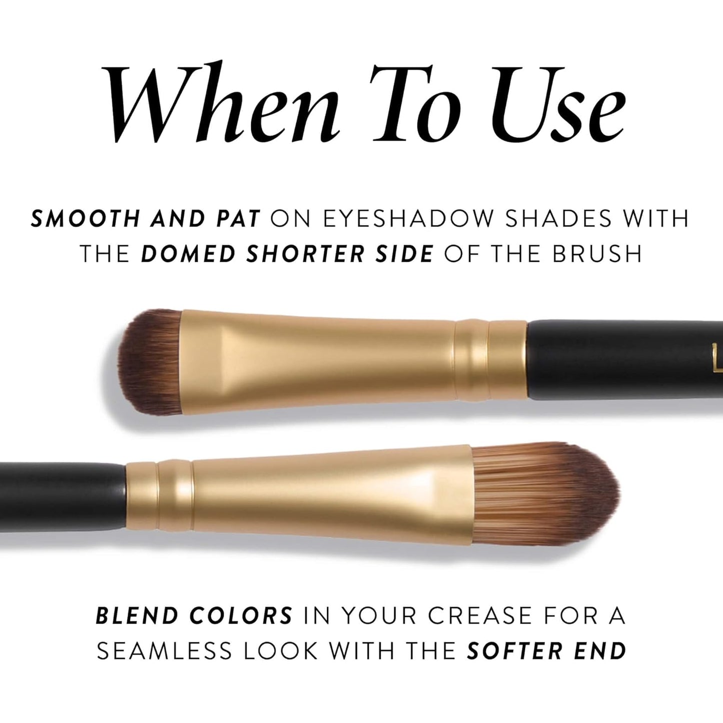 LAURA GELLER NEW YORK Dual-Ended Eyeshadow Brush - Domed Shader & Blending Brush for Baked and Pressed Eyeshadow Application - All Over Eye Makeup Brush