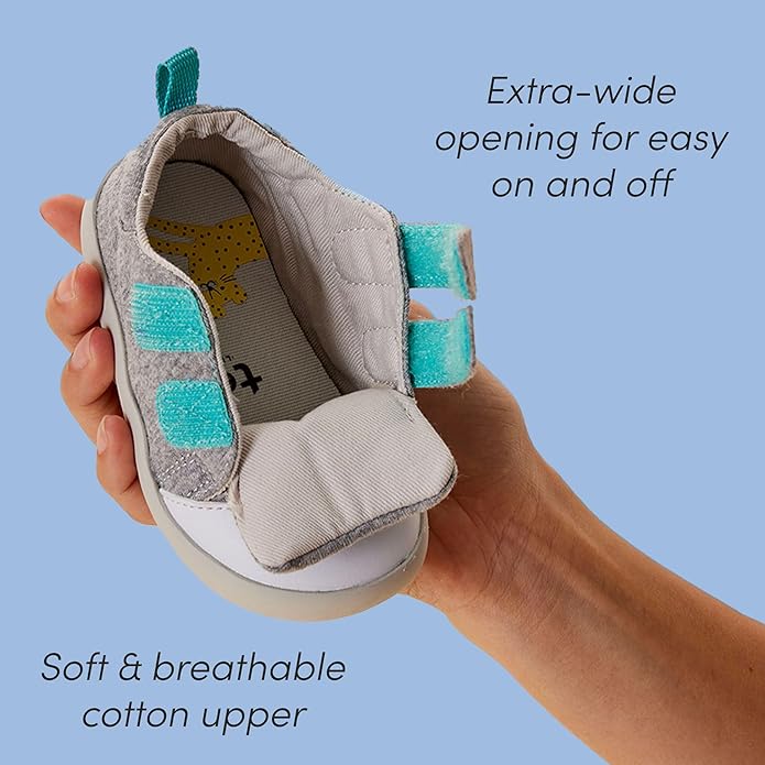 Ten Little First Walker Baby Shoes & Toddler Shoes for Boys & Girls - Lightweight, Breathable Cotton Baby Walking Shoes - Non-Slip, Wide-Feet Walking Shoes for Babies