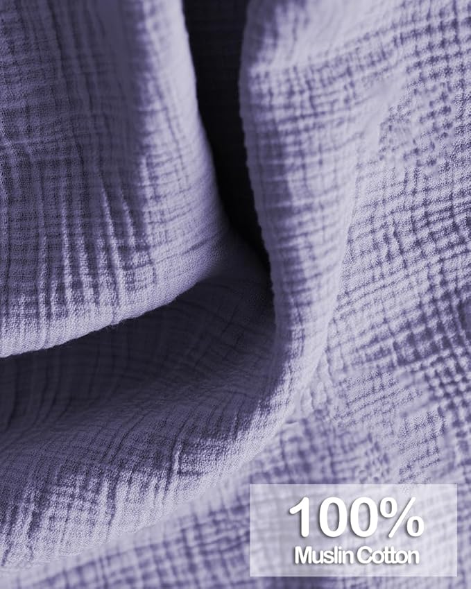 Muslin Nursing Covers for Breastfeeding, Arch Neckline Breast Feeding Covers for Women, Moms Privacy Breathable Summer Nursing Apron, 43.3" x 25.6" Soft Feeding Cover (Violet Purple Heart)