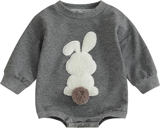 VISGOGO Newborn Infant Baby Boy Girls Oversized Romper Little Dude Sweater Onesie Coming Home Outfit Neutral Clothes
