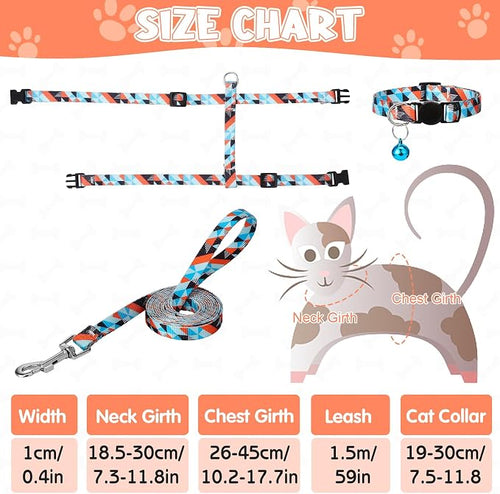2 Pack Cat Harness and Leash Set, Escape Proof Adjustable Kitten Harness - Image 2