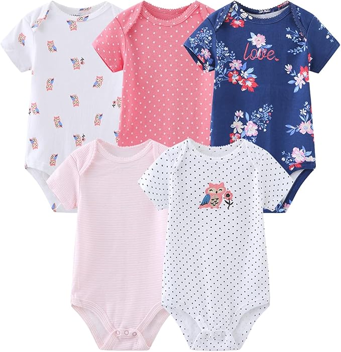 Newborn Layette Gift Set Bodysuits Pants for Baby Girl and Boy 24 Piece 100% Cotton Essentials and Accessories
