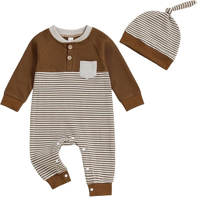 Kuriozud Newborn Infant Unisex Baby Boy Girl Clothes Button Romper Jumpsuit Basic One Piece Outfits