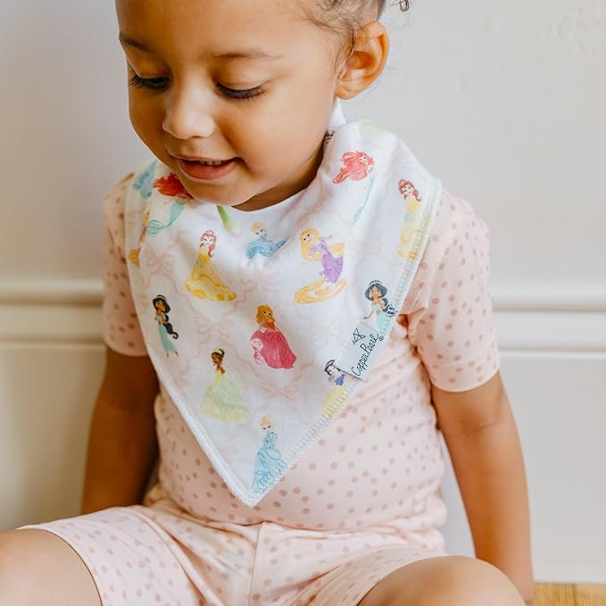 Copper Pearl Baby Bandana Drool Bibs for Drooling and Teething 4 Pack Gift Set Disney Princess
