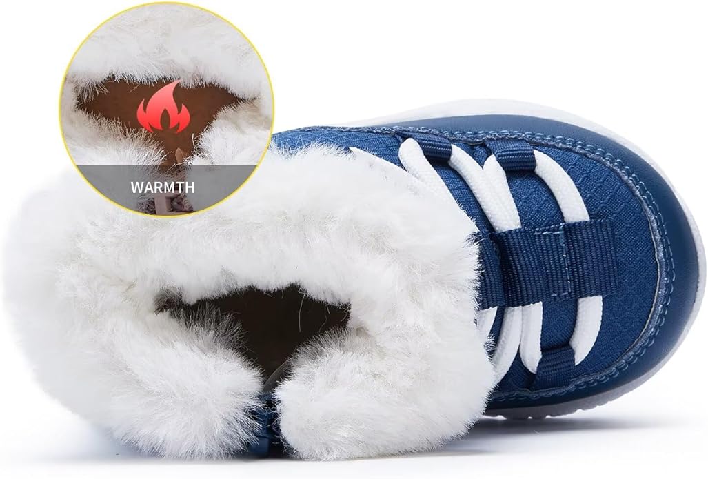 BMCiTYBM Girls Boys Snow Boots Warm Winter Fur Lined Baby Shoes (Infant/Toddler/Little Kid)