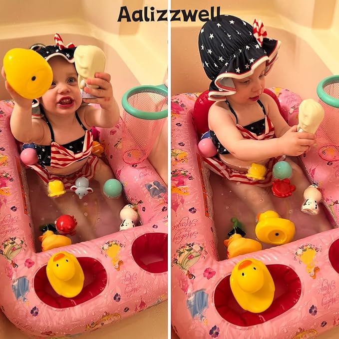 Aalizzwell Baby Girl 2-Piece Bikini Swimsuit with Hat