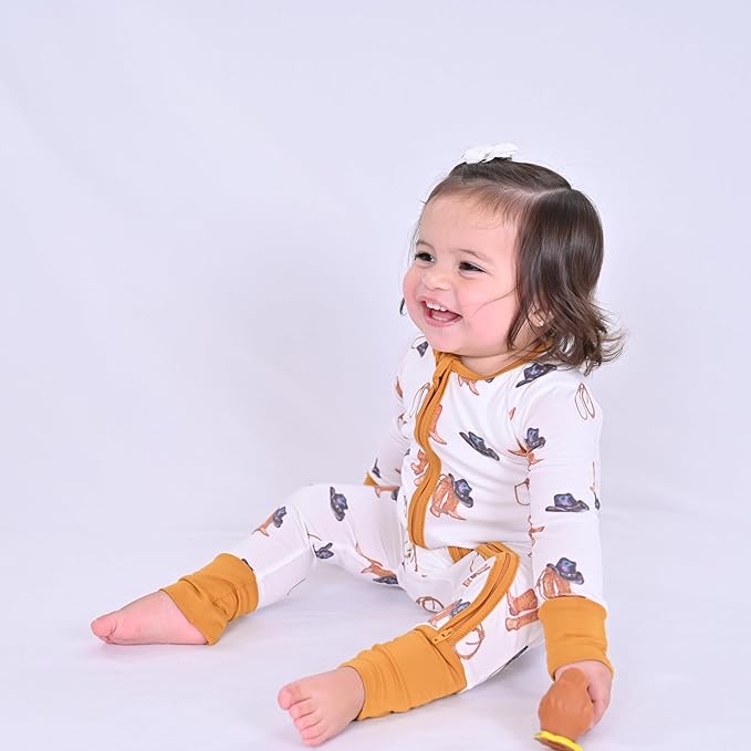 LollyBanks Baby Pajamas, 2-Way Zipper Romper, 95% Viscose Made from Bamboo and 5% Spandex, Baby Sleepers