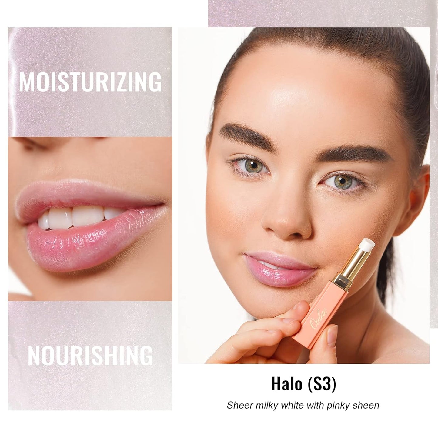 Oulac Moisturizing Shine Lipstick For Women Christmas Set 2PCS, 2 in 1 Tinted Lip Balm for Winter, Hydrated Juicy and Glossy Lip Color for Dry, Cracked and Chapped Lips, Vegan [S03+S05]