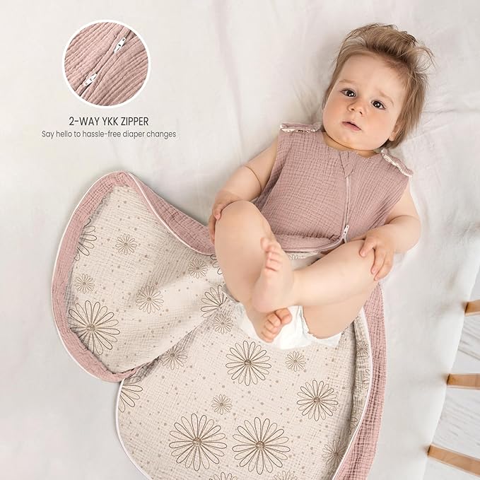 lulumoon Sleep Sack Muslin for Baby: Cotton Wearable Blanket for 15-24 Months - Soft Lightweight Ideal for Nursery Lounge Nighttime Naptime