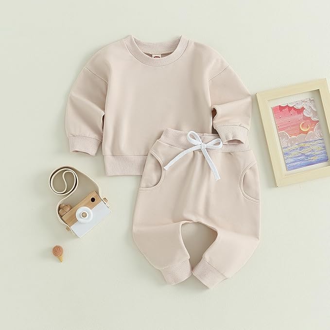 Tiaham Baby Boy Clothes Girl Outfits Fashion Sweatshirt Sweat Pant Kids Toddler Tops Pant Sets