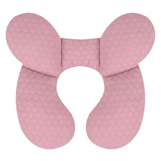 KAKIBLIN Baby Travel Pillow, Upgraded Baby Neck Pillows for Car Seat, Infant Neck Support Pillow for Head and Neck,Newborn Head Support for Car Seat,Pushchair (Pink)