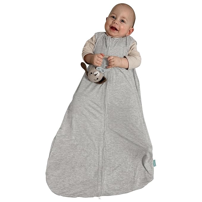 Rayon Made from Bamboo Sleep Sack, 0.5 TOG Wearable Blanket Baby, Sleep Sack 12-18 Months for Spring and Summer, Grey
