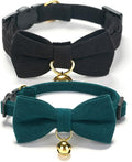 2 Pack Soft Corduroy Cat Collars by Ewinoom