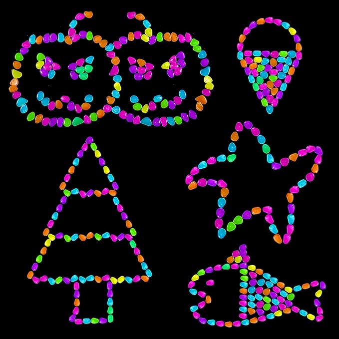 350 PCS Luminous Stones – Mixed Color Glow Rocks Decorations DIY Decorative - Image 4