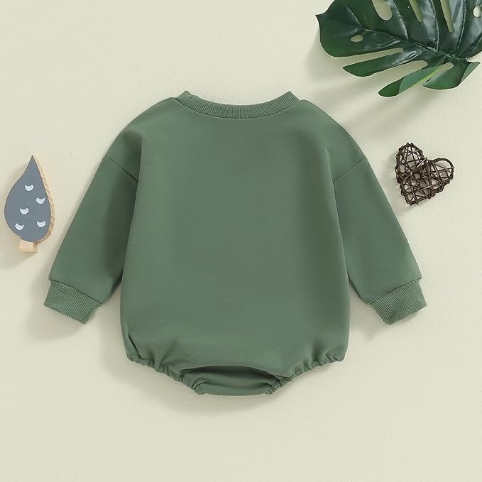 VISGOGO Newborn Infant Baby Boy Girls Oversized Romper Little Dude Sweater Onesie Coming Home Outfit Neutral Clothes