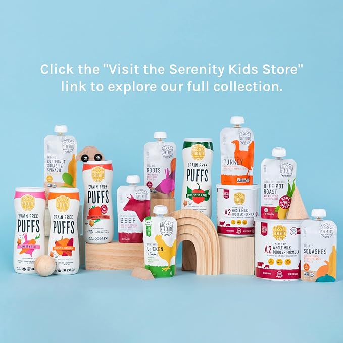Serenity Kids 6+ Months USDA Organic Veggie Puree Baby Food Pouches | No Sugary Fruits or Added Sugar | Allergen Free | 3.5 Ounce BPA-Free Pouch | Roots | 1 Count
