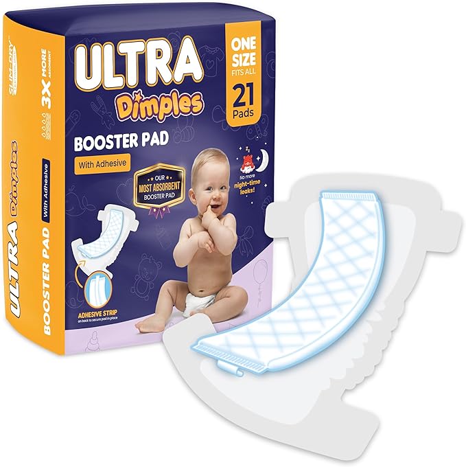Inspire Ultra Dimples Diaper Booster Pads, One Size Fits All, 42 Count, Unisex-Babies