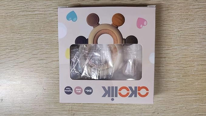 akolik Teething Toys for Babies, Baby Teethers Toy Teething Ring Silicone, Grasping Teething Toy, BPA Free Teething Newborn Accessories for Baby 0 3 6 9 12 18 Months (Blue B)