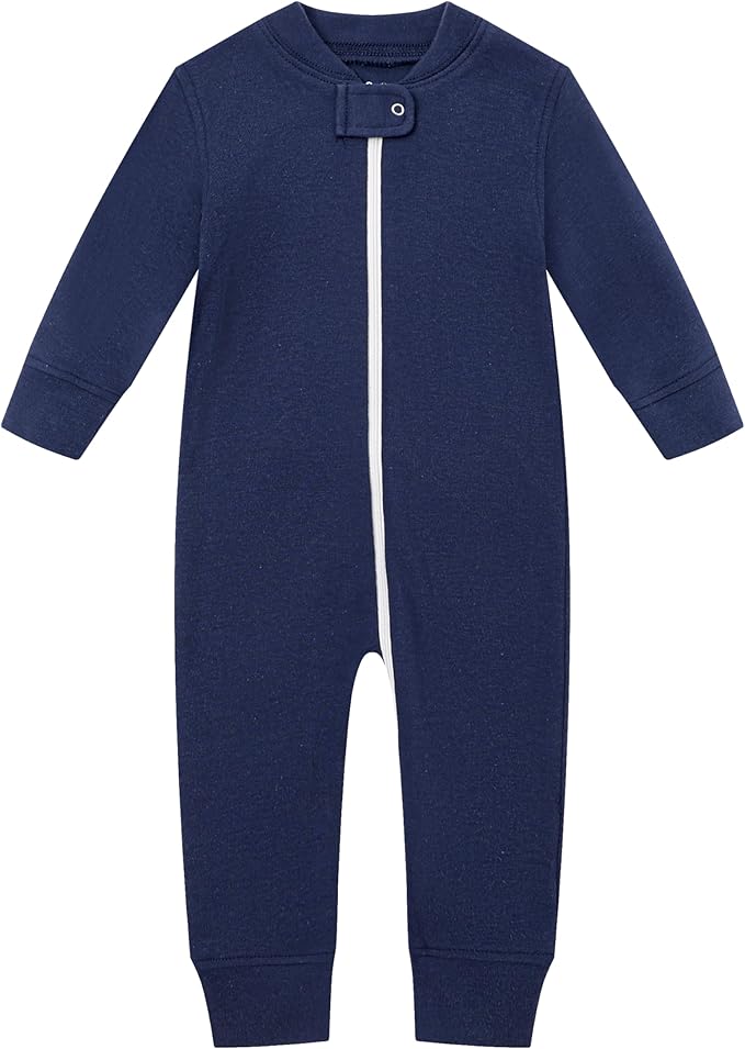 Owlivia Organic Cotton Baby Boy Girl Zip up Sleep 'N Play Pjs, Footless, Long Sleeve