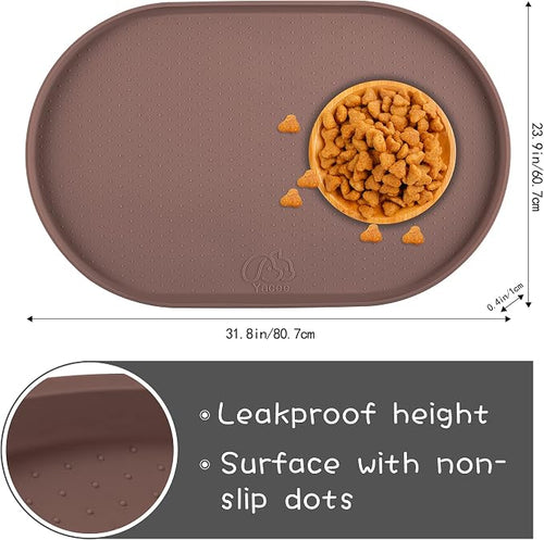 100% Waterproof 1.0" Raised Edge BPA Free Silicone Dog Food Mat, Pet Cat - Image 2