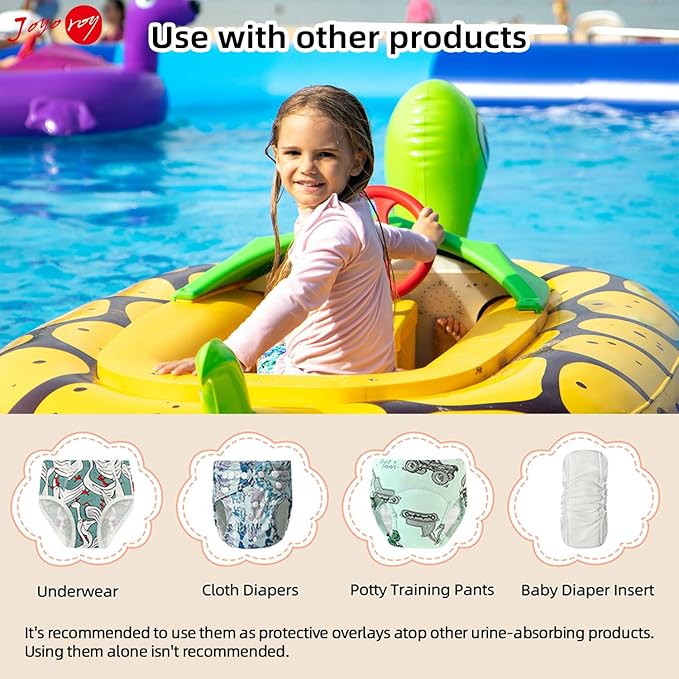 Joyo roy 6Pcs Waterproof Cloth Diaper Cover Reusable Plastic Training Pants for Toddlers Diaper Covers for Baby Girls Leak Proof Rubber Underwear for Potty Training Plastic Underwear for Toddlers 1T