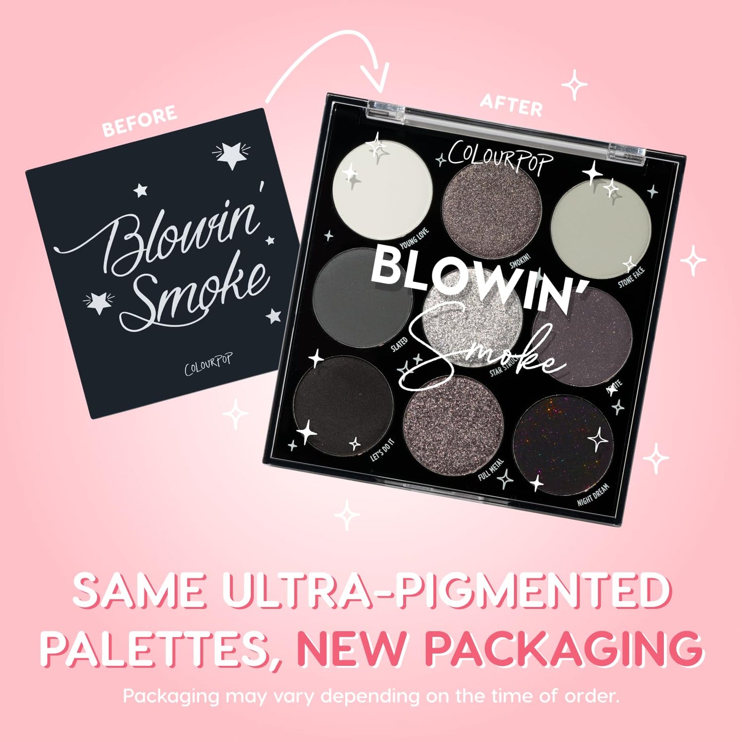 ColourPop Blowin' Smoke Eyeshadow Palette - Silver & Smokey Eye Eyeshadow Palette with Metallic & Matte Finishes - High-Pigment Eye Makeup with Long-Wearing Formula (0.3 oz)