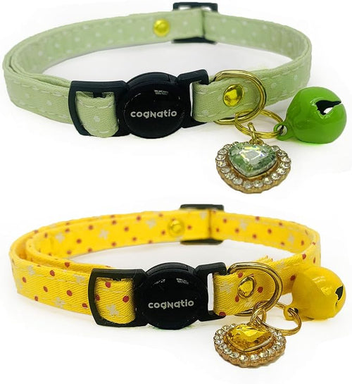 2 Pack Cotton Breakaway cat Collars by Cognatio