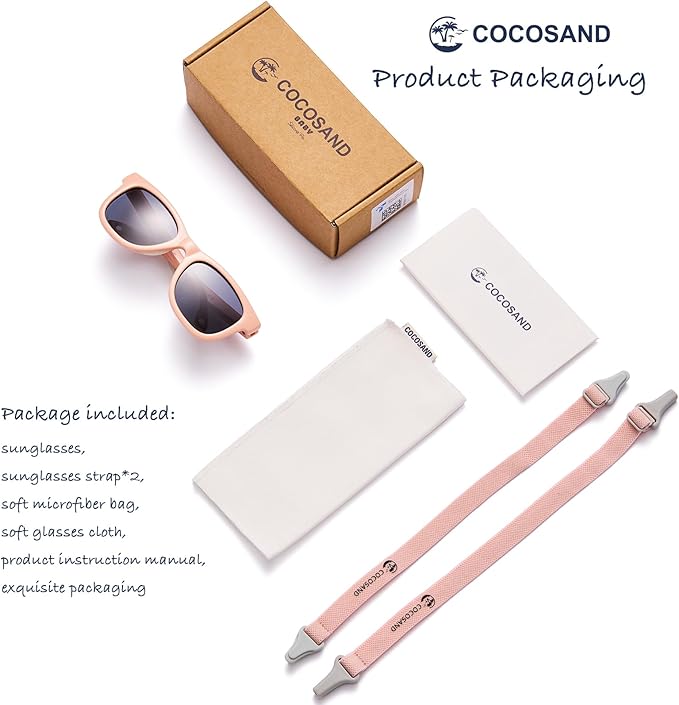 COCOSAND Flexible Baby Sunglasses with Strap Polarized UV Protection for Toddler Infant Newborn Boy Girl Age 0-24 Months