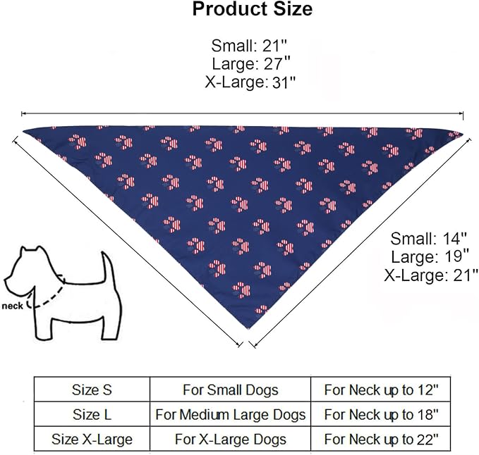 PTDECOR American US Flag Dog Bandana 4th of July Dog Bandanas Reversible - Image 4