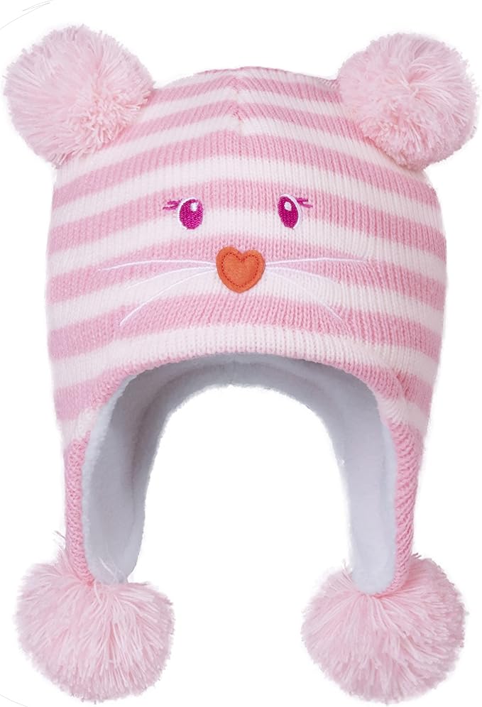 LANGZHEN Toddler Kids Infant Winter Hat,Earflap Knit Warm Cap Fleece Lined Beanie for Baby Boys Girls