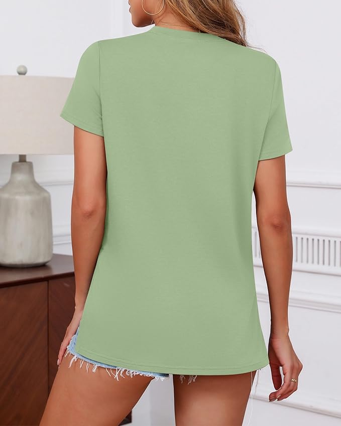 Ficerd 3 Pack Women's Maternity T Shirts, Short Sleeve Side Split Pregnancy Tops Casual Crew Neck Pregnant Tees Mama Clothes