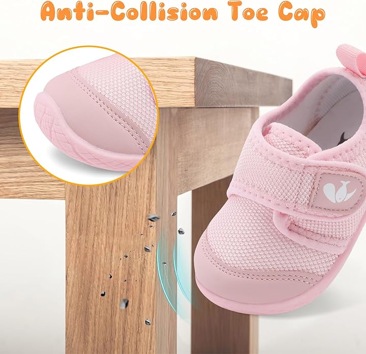 FEETCITY Baby First Walking Shoes Boys Girls Infant Sneakers Crib Shoes Breathable Lightweight Slip On Shoes