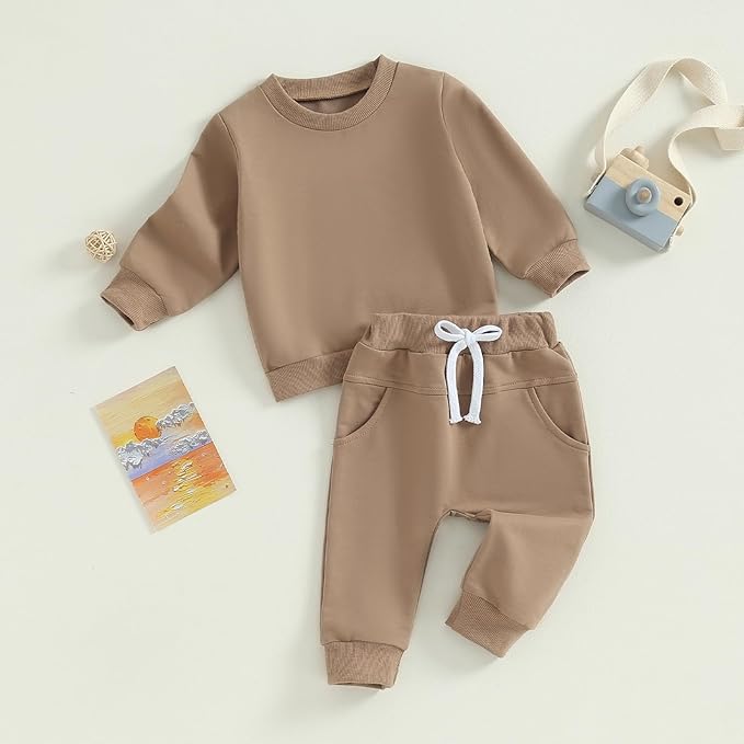 Tiaham Baby Boy Clothes Girl Outfits Fashion Sweatshirt Sweat Pant Kids Toddler Tops Pant Sets