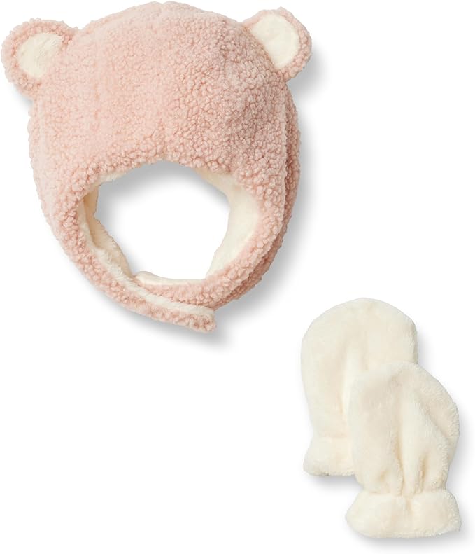 Amazon Essentials x Sofia Grainge Unisex Babies' Hat and Mittens Set