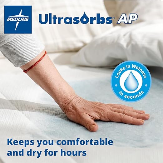 Medline Ultrasorbs Bed Pads Disposable Adult, Advanced+ Ultra Thick, 30x36, 40 Count, Chucks Pads Disposable Adult, Heavy Duty Chux Pads, for Incontinence, SlipResist Technology, 300 LB Capacity
