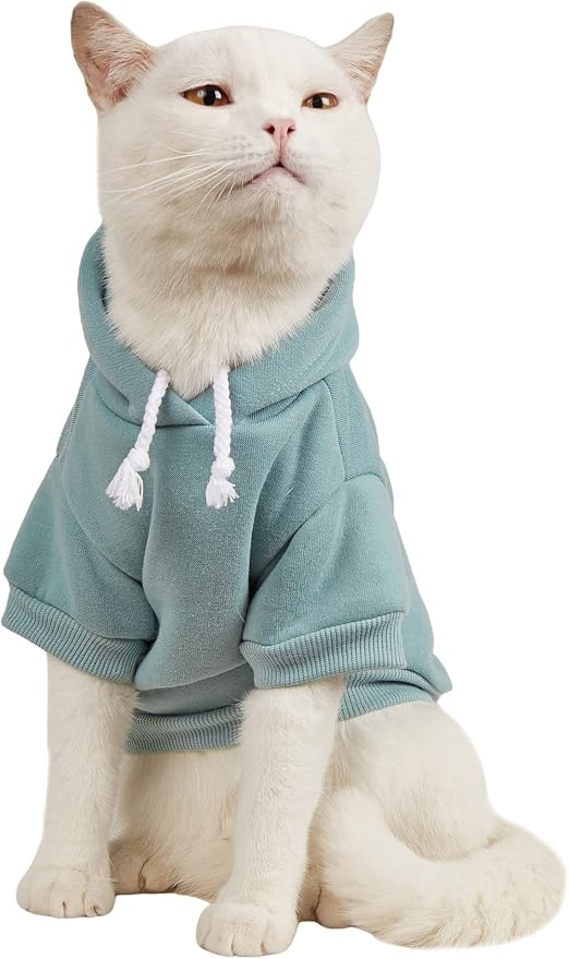 QWINEE Basic Dog Hoodie Sweatshirt Puppy Sweater Warm Cat Costumes Pet Clothes by QWINEE