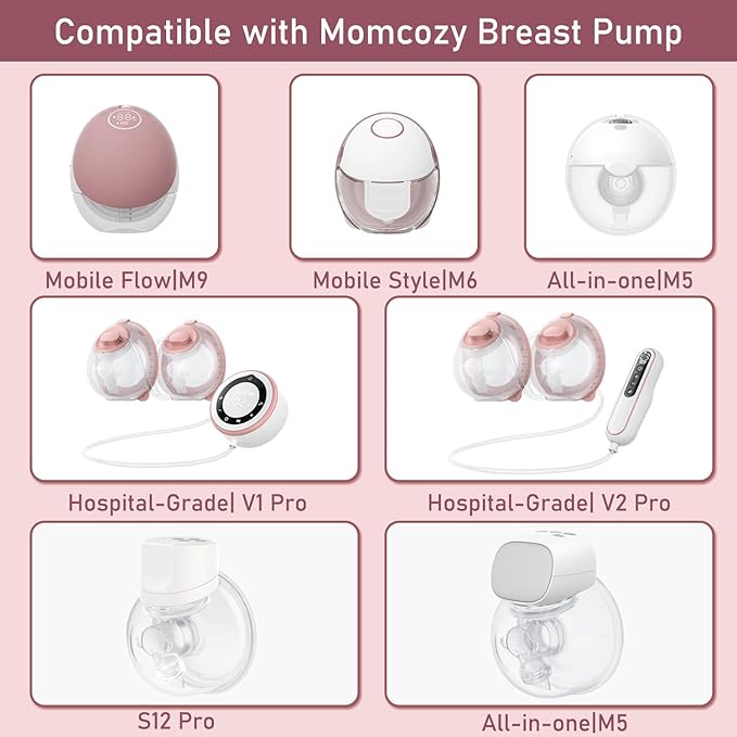 4pcs Flange Inserts 14mm Compatible with Momcozy M9/M6/M5/V1 Pro/V2 Pro/S12 Pro/S9 Pro Wearable Breast Pump, for Momcozy Breast Pump Replacement Parts, Reduce 24mm Nipple Tunnel Down to 14mm