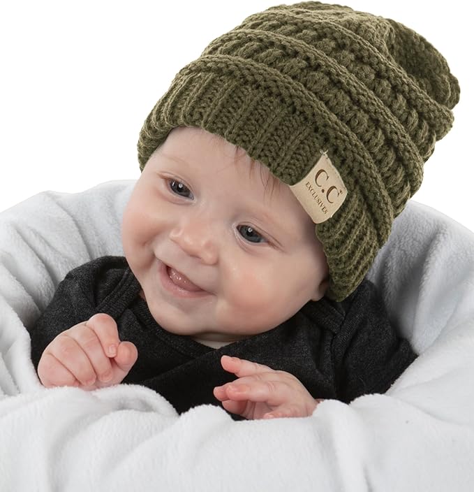 Funky Junque Baby Winter Hat – Cute Newborn Hats, Cozy Warm Infant Beanie, Soft Knit Stocking Stuffer for Babies 0–12 Months
